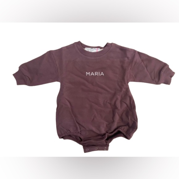 NWT CadenLane Maria Name Customized Embroidered sweatshirt bubble Orchid 6-12 m - Picture 1 of 6